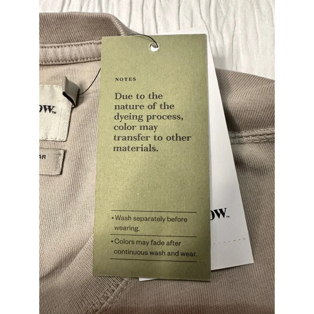 Goodfellow Long Sleeve‎ Casual T-shirt Chest Pocket Taupe Cotton Mens Medium NWT